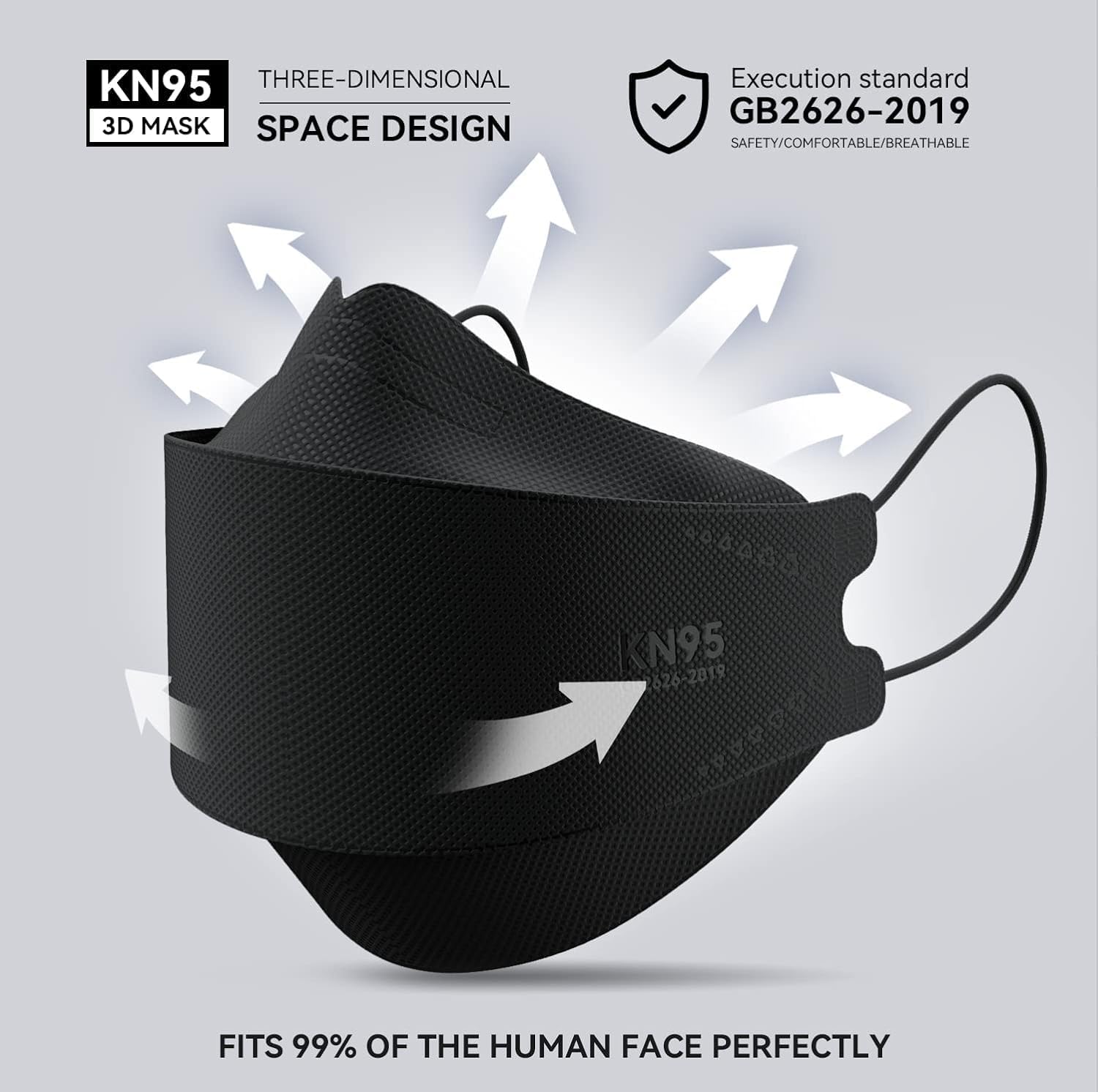 Keangs KN95 mask nose clip secures a comfortable, reliable seal.