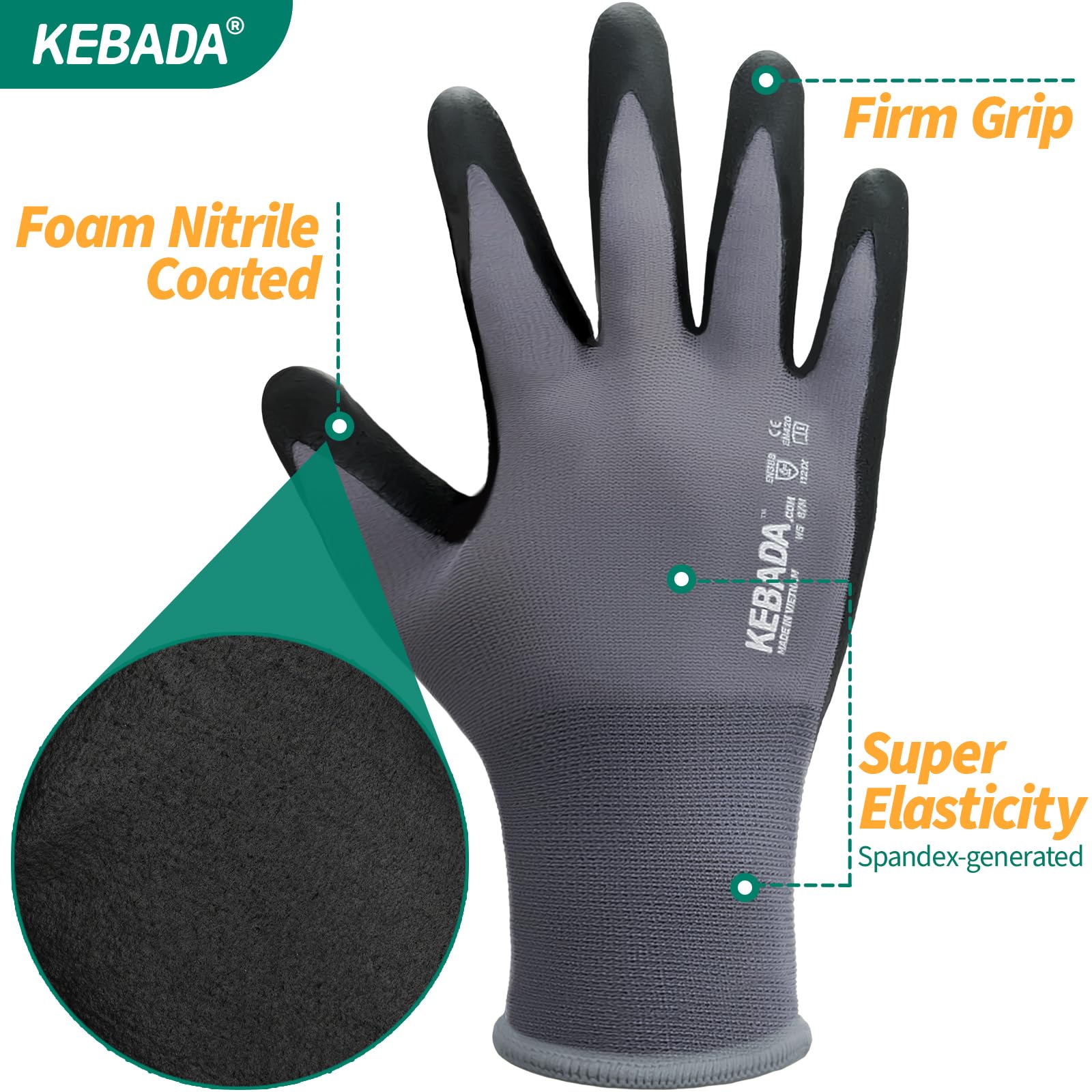 Kebada machine-washable glove for easy cleaning