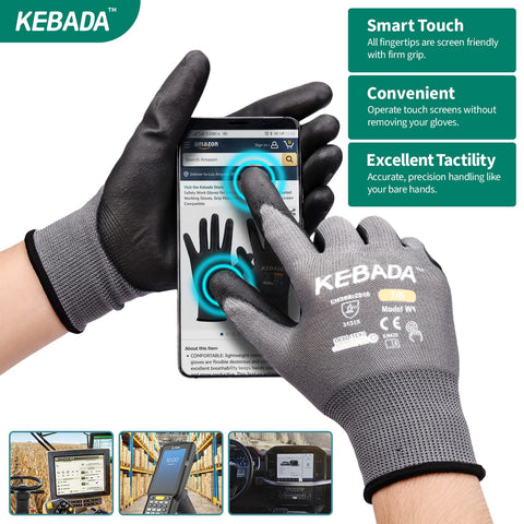 Kebada W1 gloves ideal for gardening, construction, and warehouse tasks.