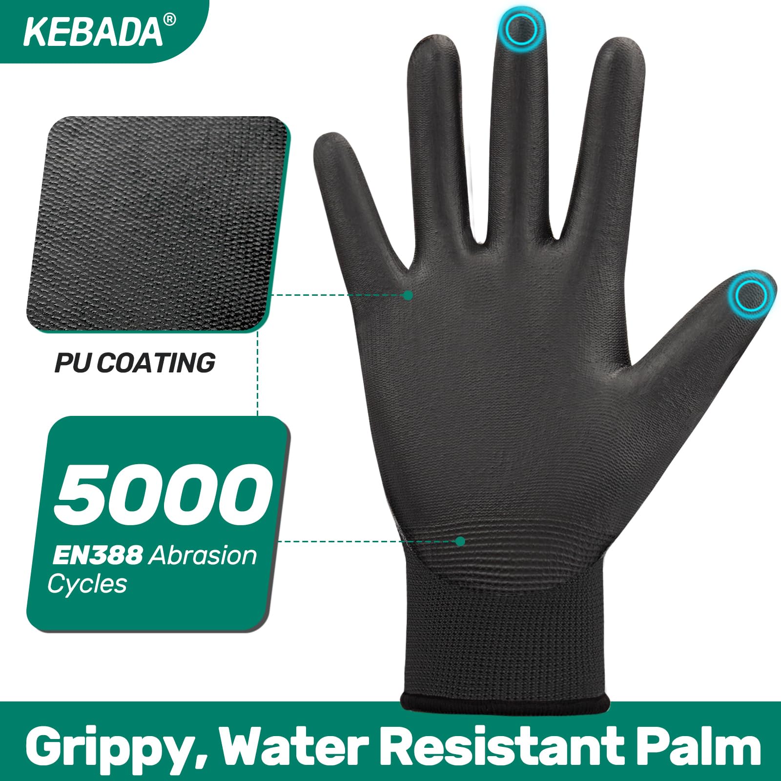 Kebada W1 palm close-up shows durable grip for tough jobs