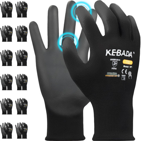 Kebada W1 gloves with PU coating grip for secure material handling on site