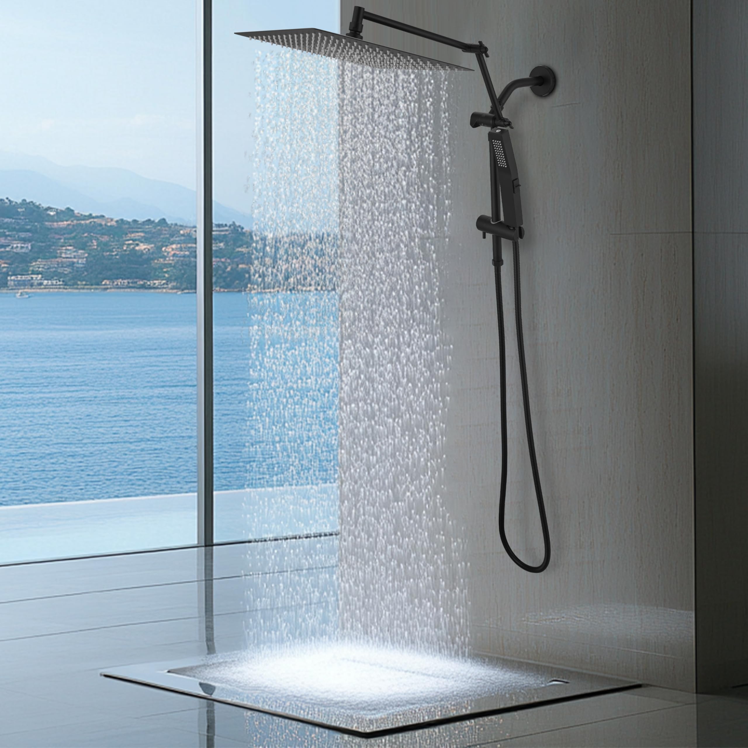 KEBAO 16-inch extension arm enables adjustable height and angle for personalized showers.