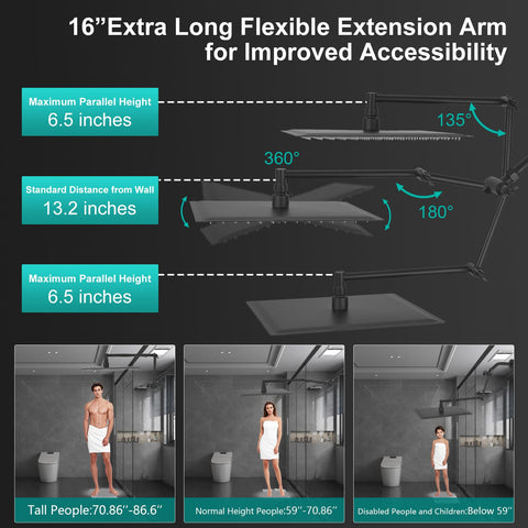 KEBAO 3-way diverter lets you switch between overhead and handheld flow.