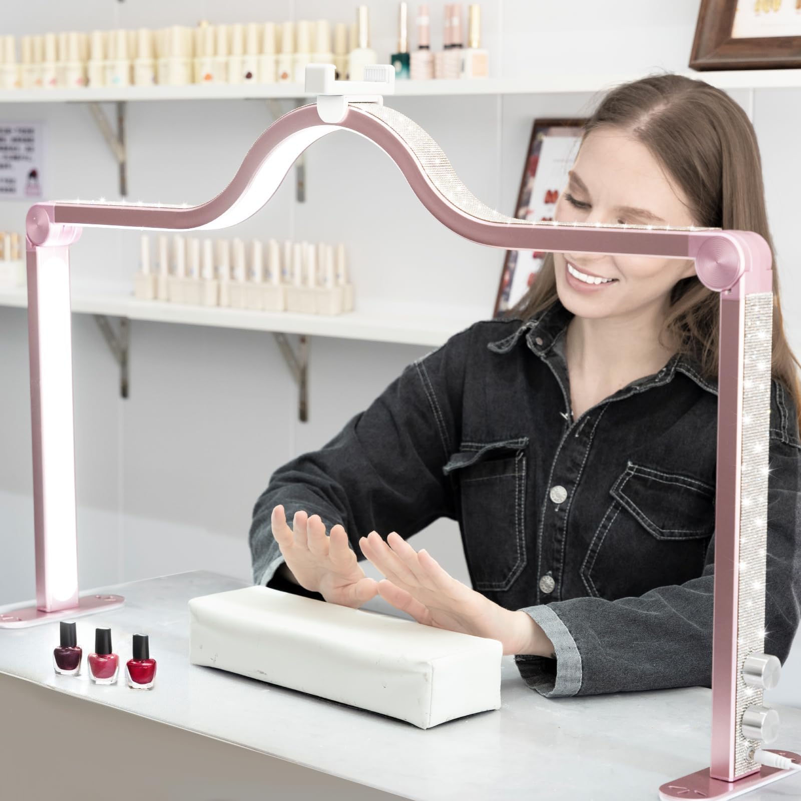 KEDAO foldable LED nail desk lamp for portable, space-saving setup