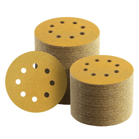 Keeimp 5-inch sanding disc with 8-hole dust extraction for wood finishing.