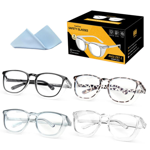 KeeiZoes safety glasses anti-fog lenses for clear vision.