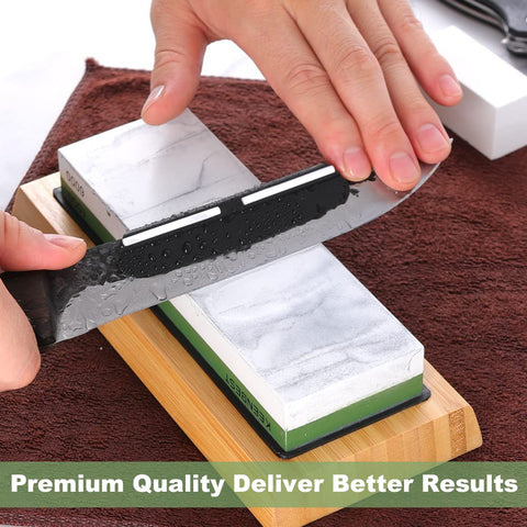 KEENBEST angle guide helps consistent knife sharpening angles.