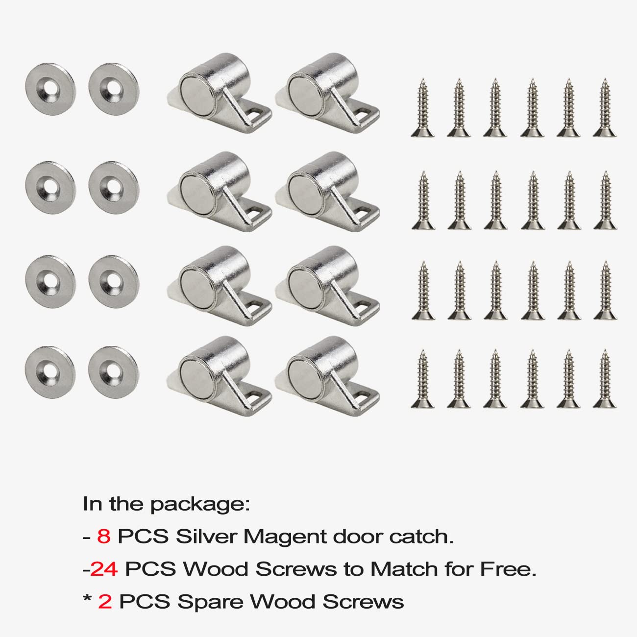 Keenkee cabinet latch hardware includes screws for easy installation.