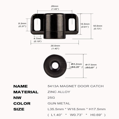 Keenkee neodymium magnet cabinet latch with two and a half kilogram holding force to secure doors.