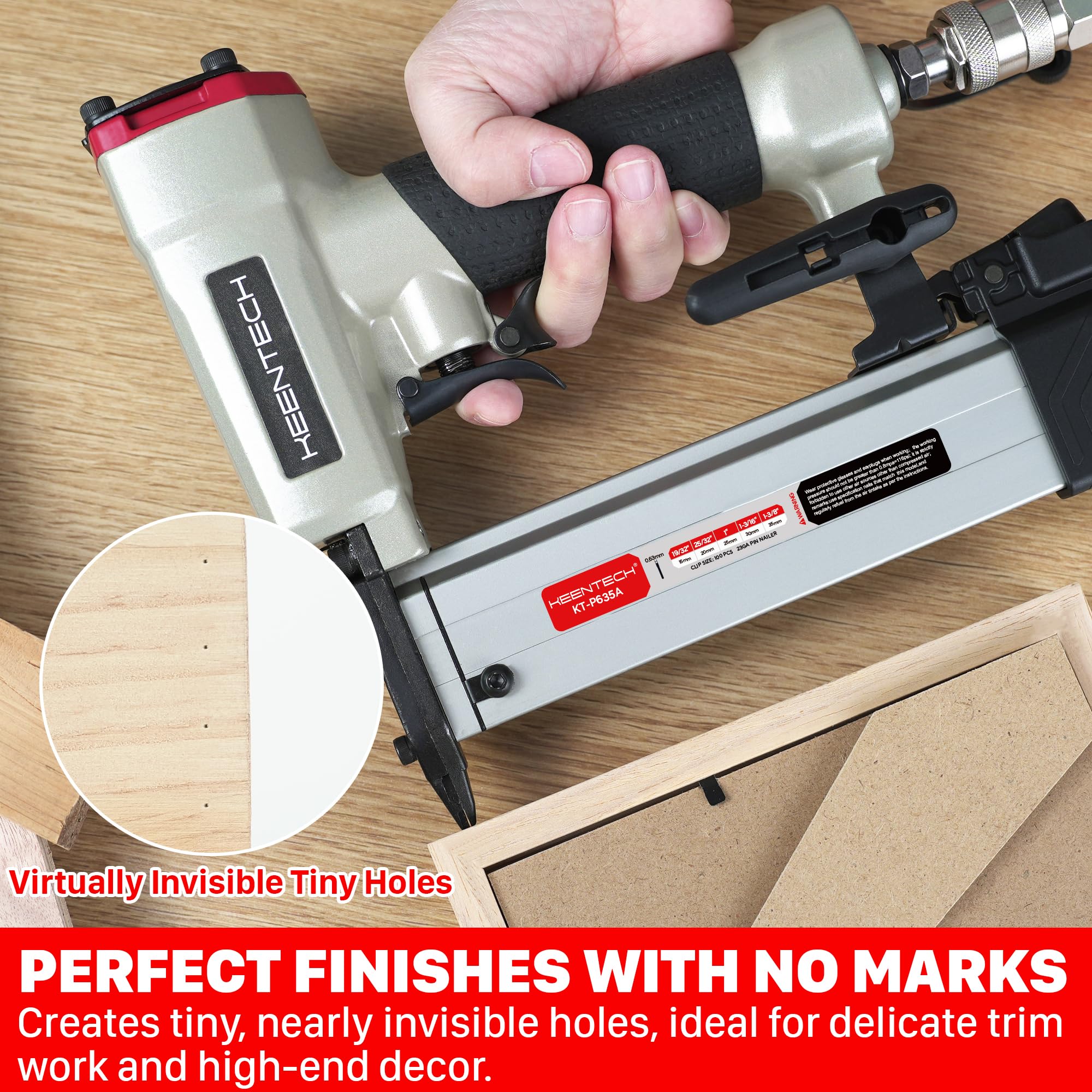 KEENTECH magazine loaded with 160 pins enables efficient continuous nailing