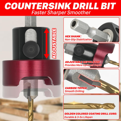 KEENTECH predrill compatibility for wood, plywood, plastics, and aluminum supports versatility