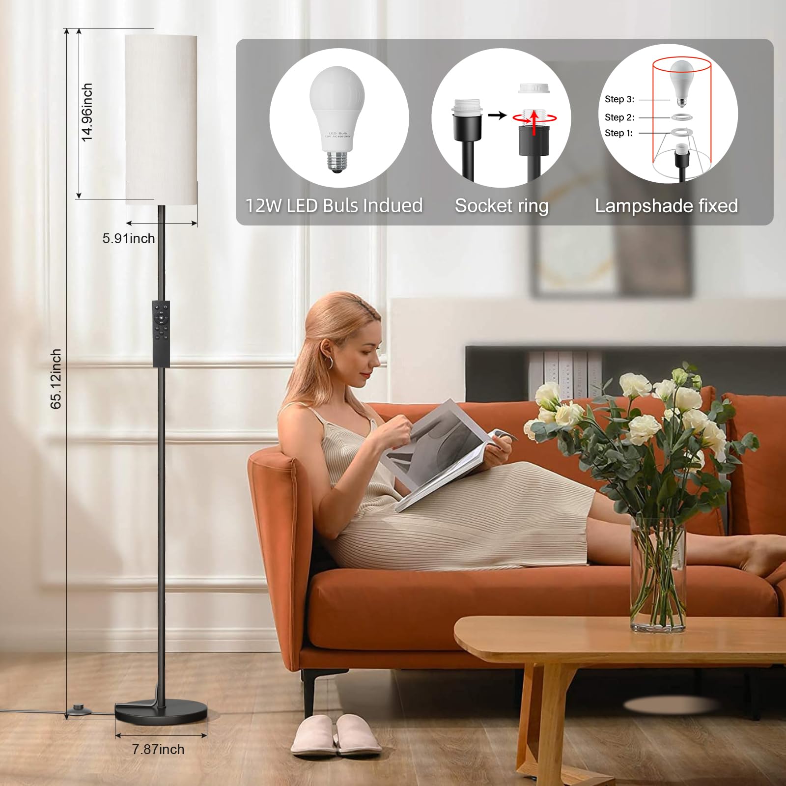 Keepsmile includes a 12W LED bulb for immediate balanced lighting