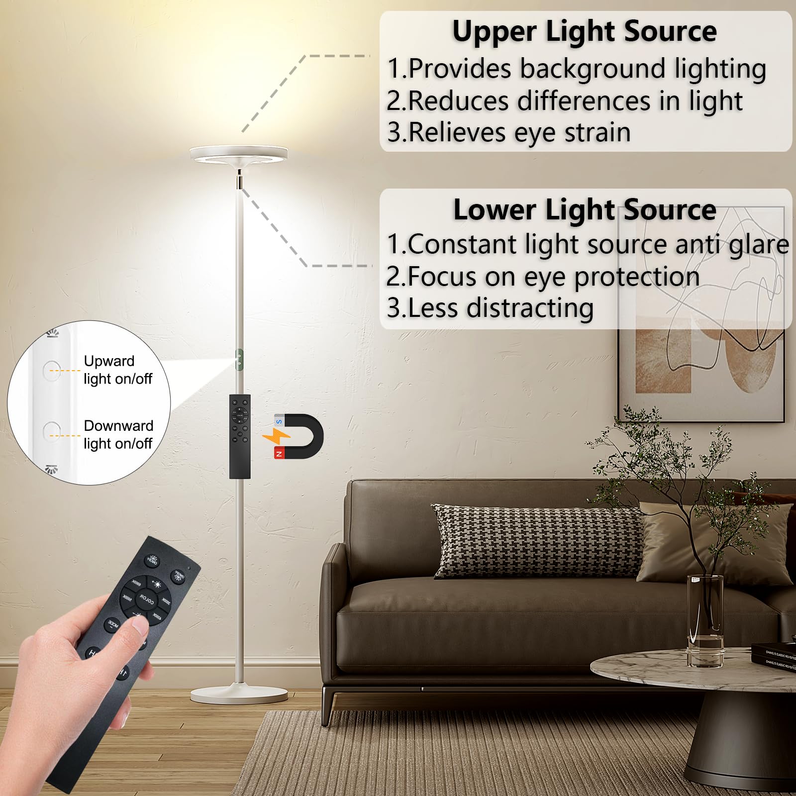 Keepsmile 69-inch tall floor lamp base adds tall-room elegance