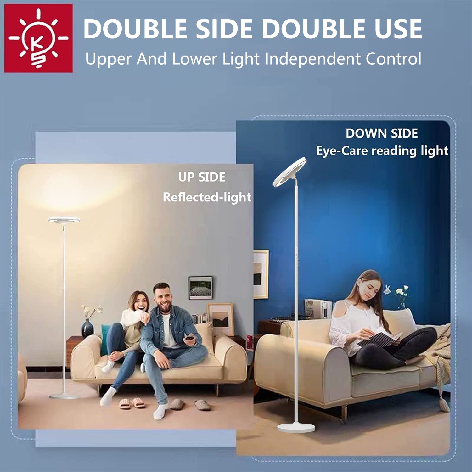 Keepsmile bottom white reading light for easy tasks in the living room