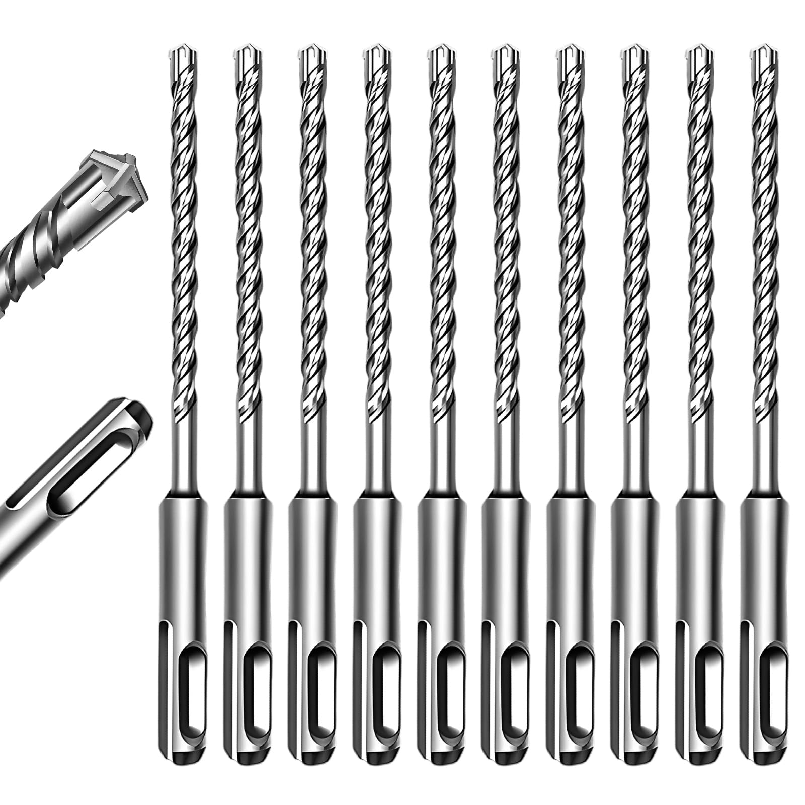 Keewaki SDS Plus bits 3/16 x 6 set for versatile masonry drilling across concrete and brick