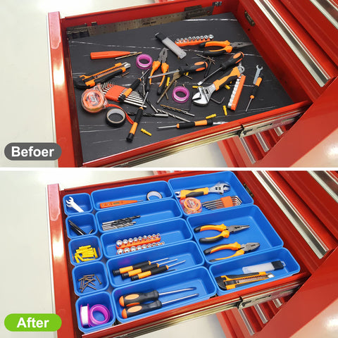 KeFanta dividers close-up highlight customizable compartments for screws, nuts, and small parts.
