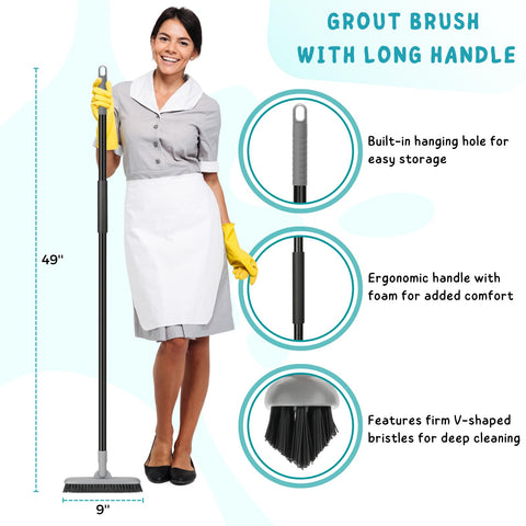 KeFanta grout brush crevice-detail tip cleans narrow joints effectively.