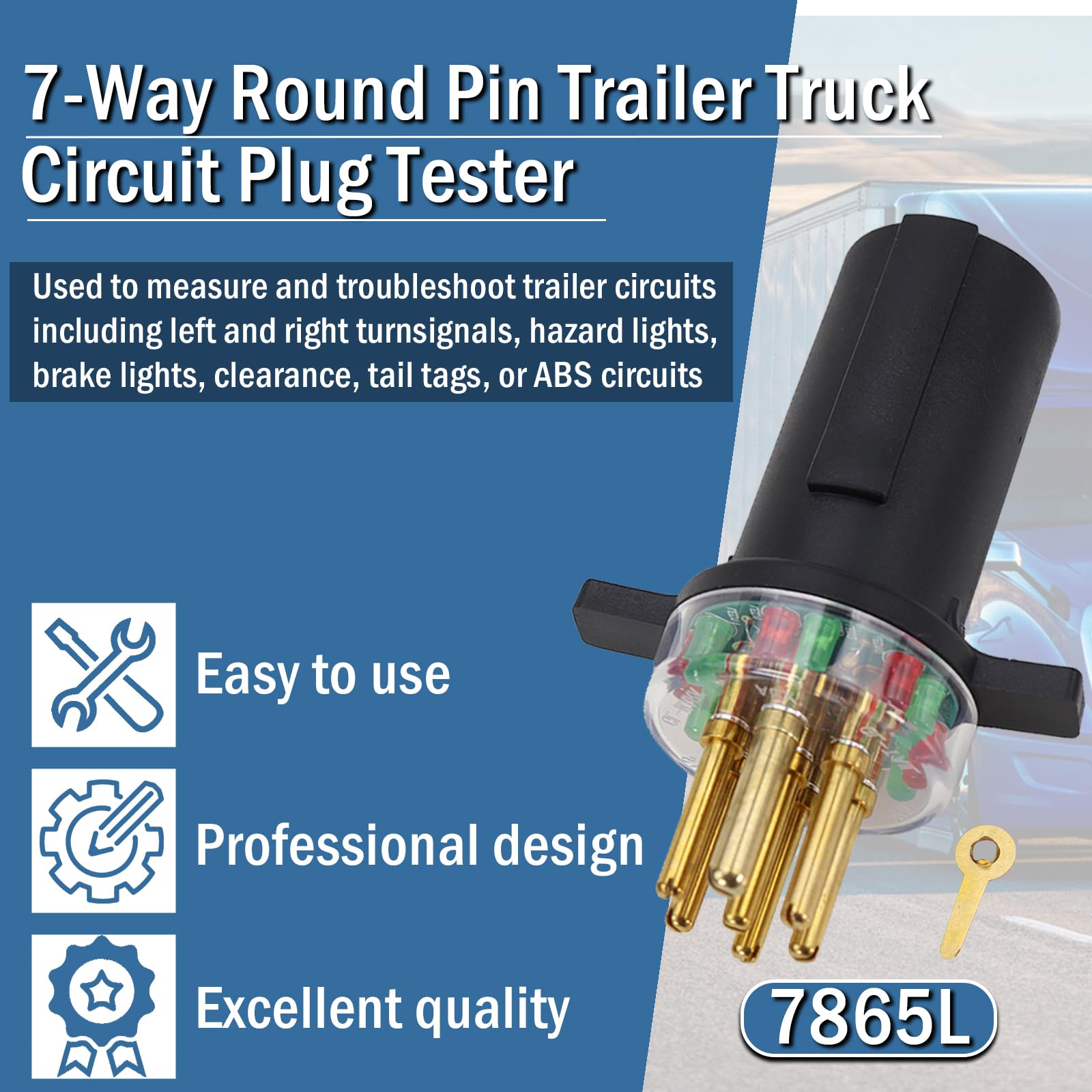 Kefly 7-Way tester side view highlighting portable design for on-site testing.