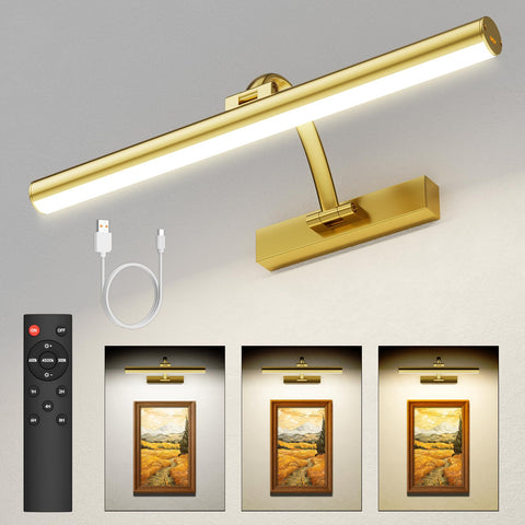 KEILAIMO Picture Light highlights wall art with angled head.