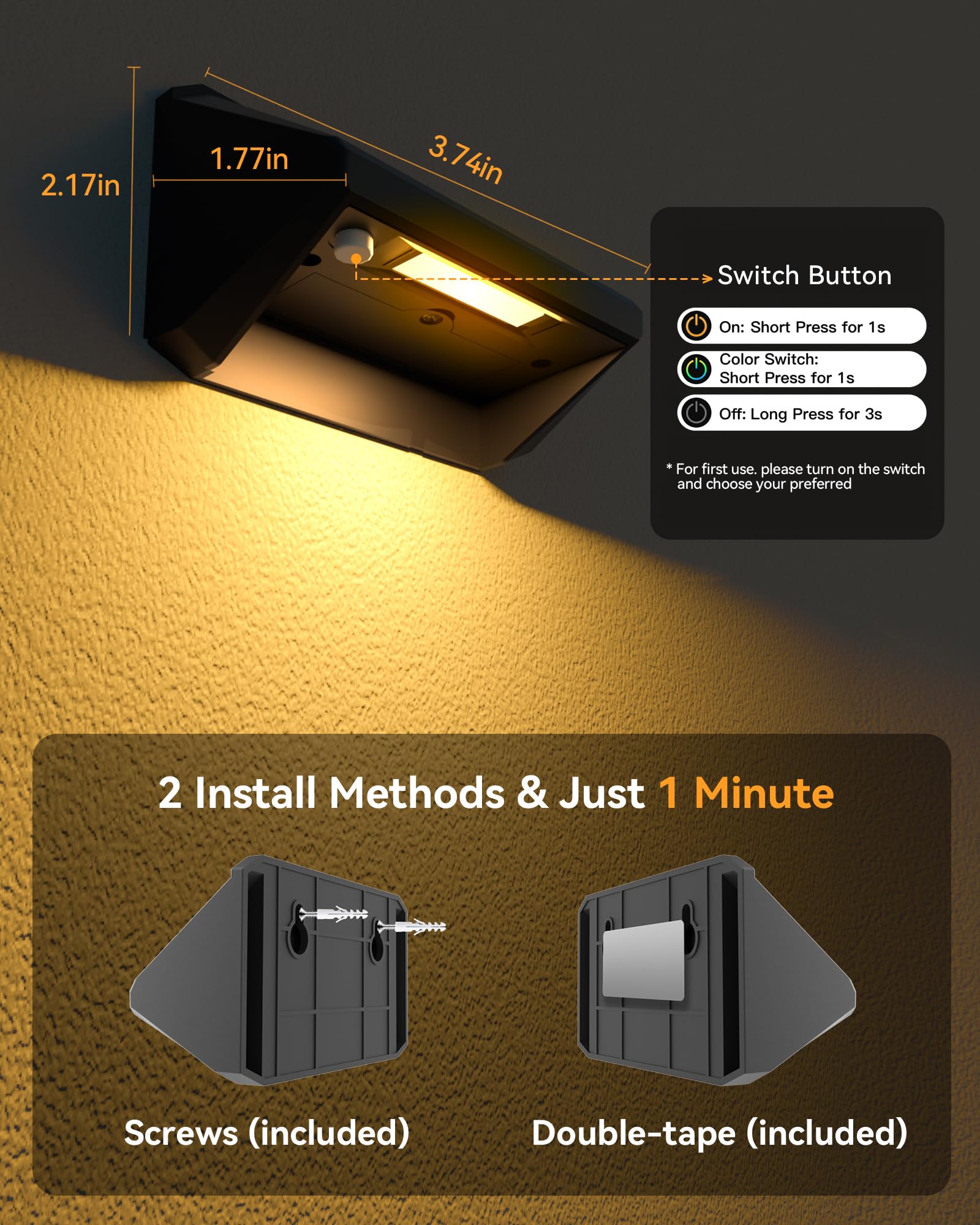 Keilaimo solar fence light pack-6 features IP65 protection for all-weather durability