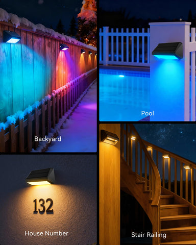 Keilaimo solar fence light pack-7 installs in minutes using screws or tape
