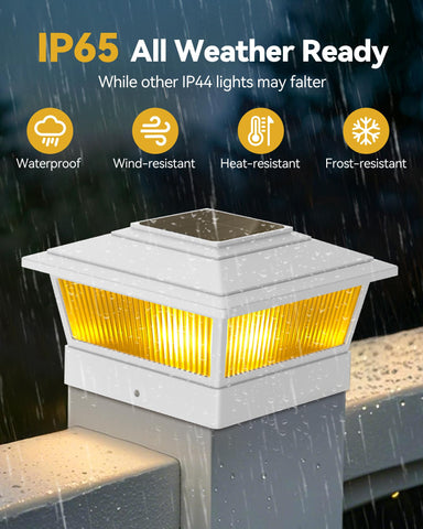 KEILAIMO efficient solar panel post cap light for longer charge