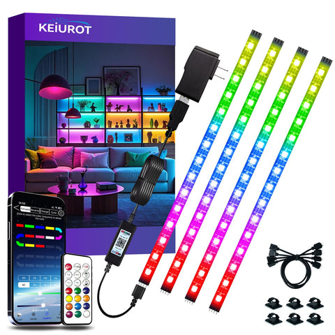 Keiurot LED strip kit with four RGB segments for flexible lighting