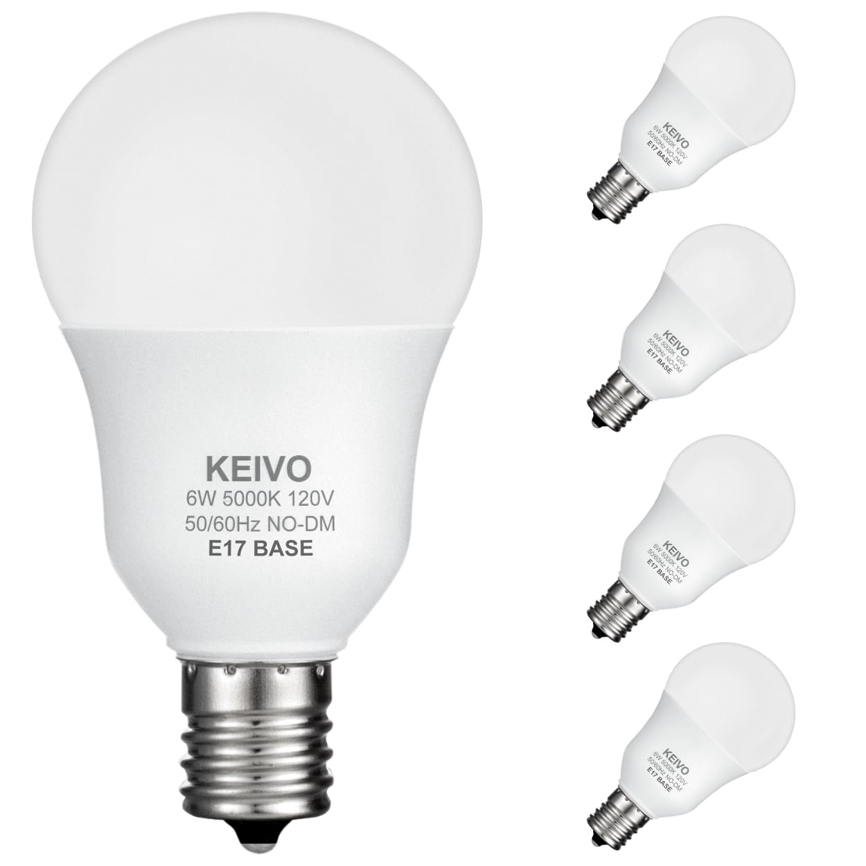 KEIVO E17 intermediate base LED bulb installed in a ceiling fan for daylight brightness