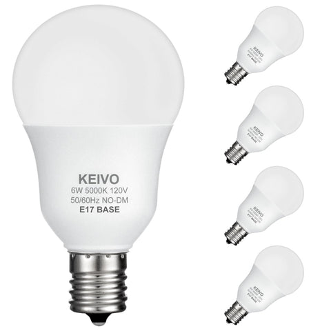 KEIVO E17 intermediate base LED bulb installed in a ceiling fan for daylight brightness