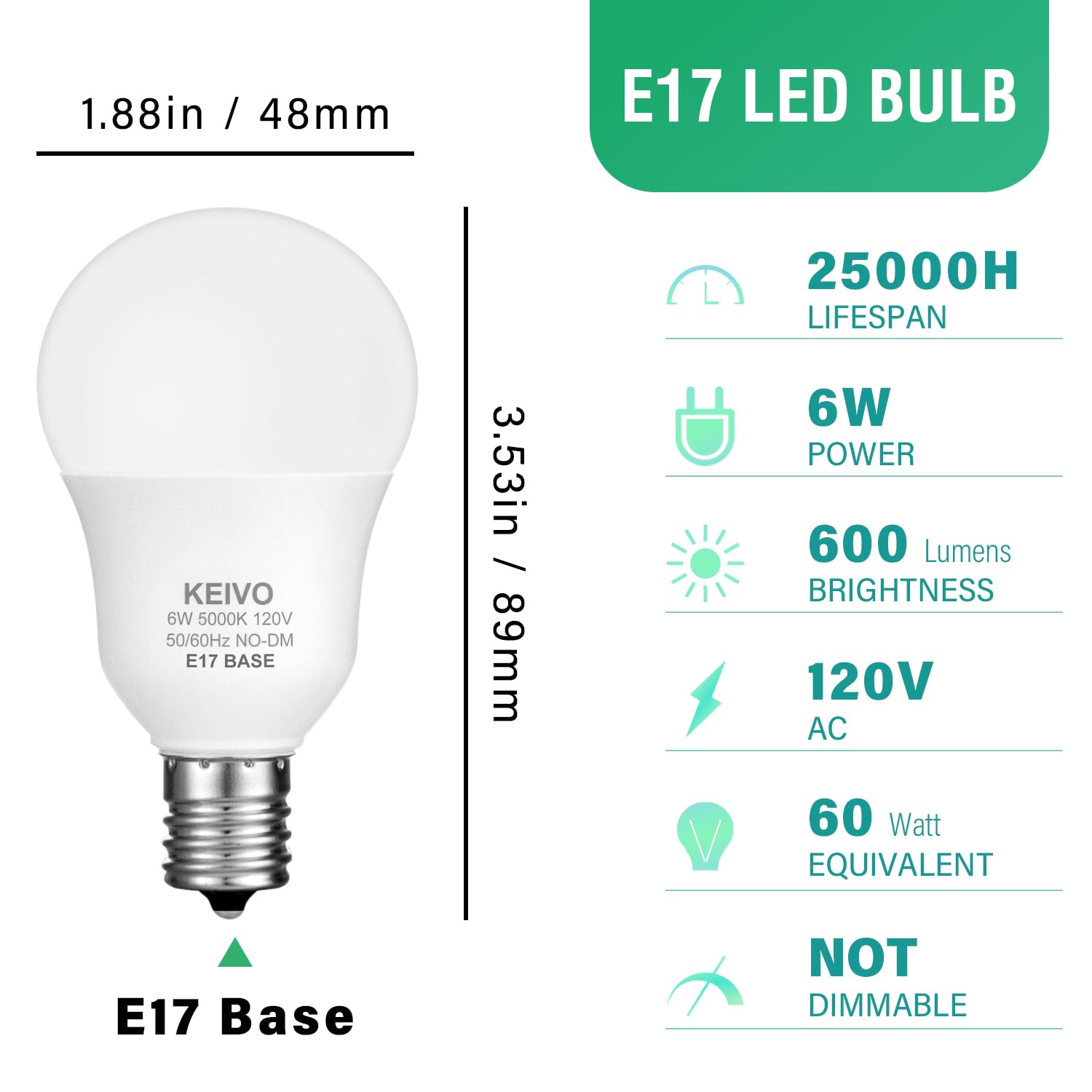 KEIVO E17 bulb in a chandelier provides instant bright illumination