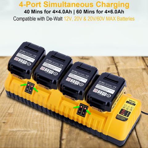 Kekepowtobat DCB104 battery slot layout supports 12V, 20V, and 60V MAX packs