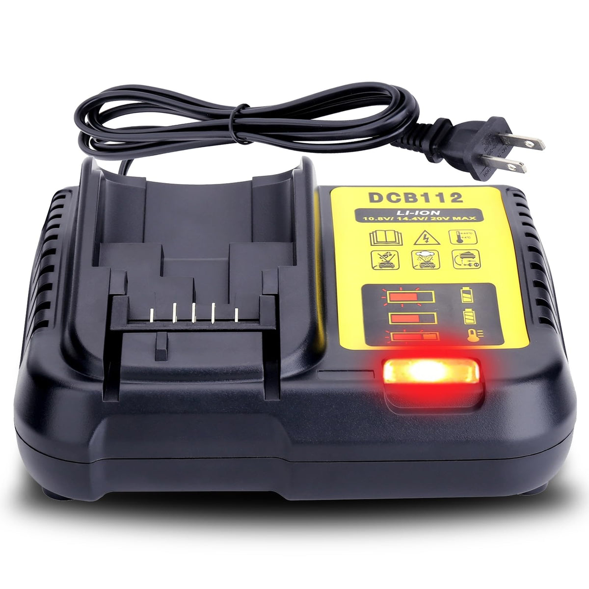 Kekepowtobat DCB112 replacement charger ready for Dewalt battery charging