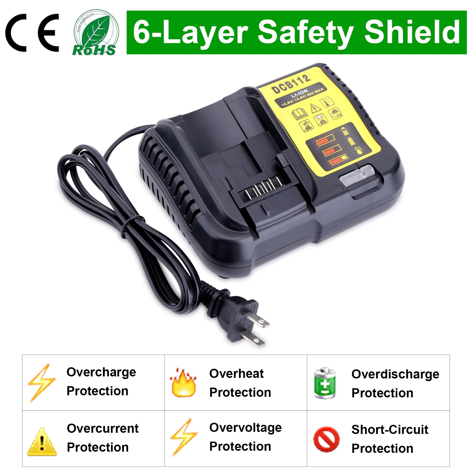 Kekepowtobat eco‑certified charger with RoHS and CE compliance