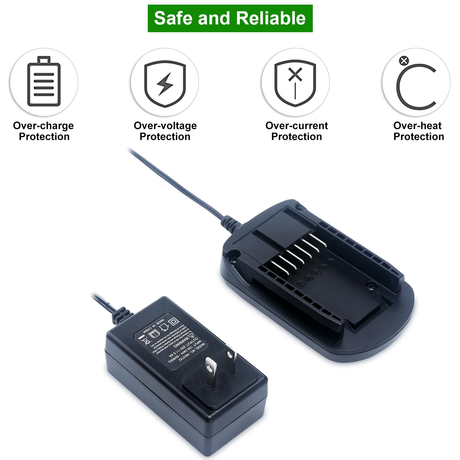 LED status on Kekepowtobat Worx 20V charger indicates progress.