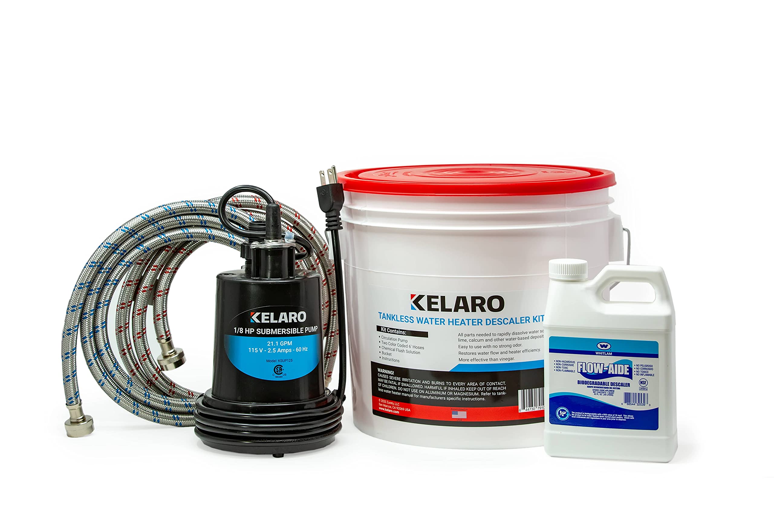 Kelaro complete flushing kit contents shown for simple setup
