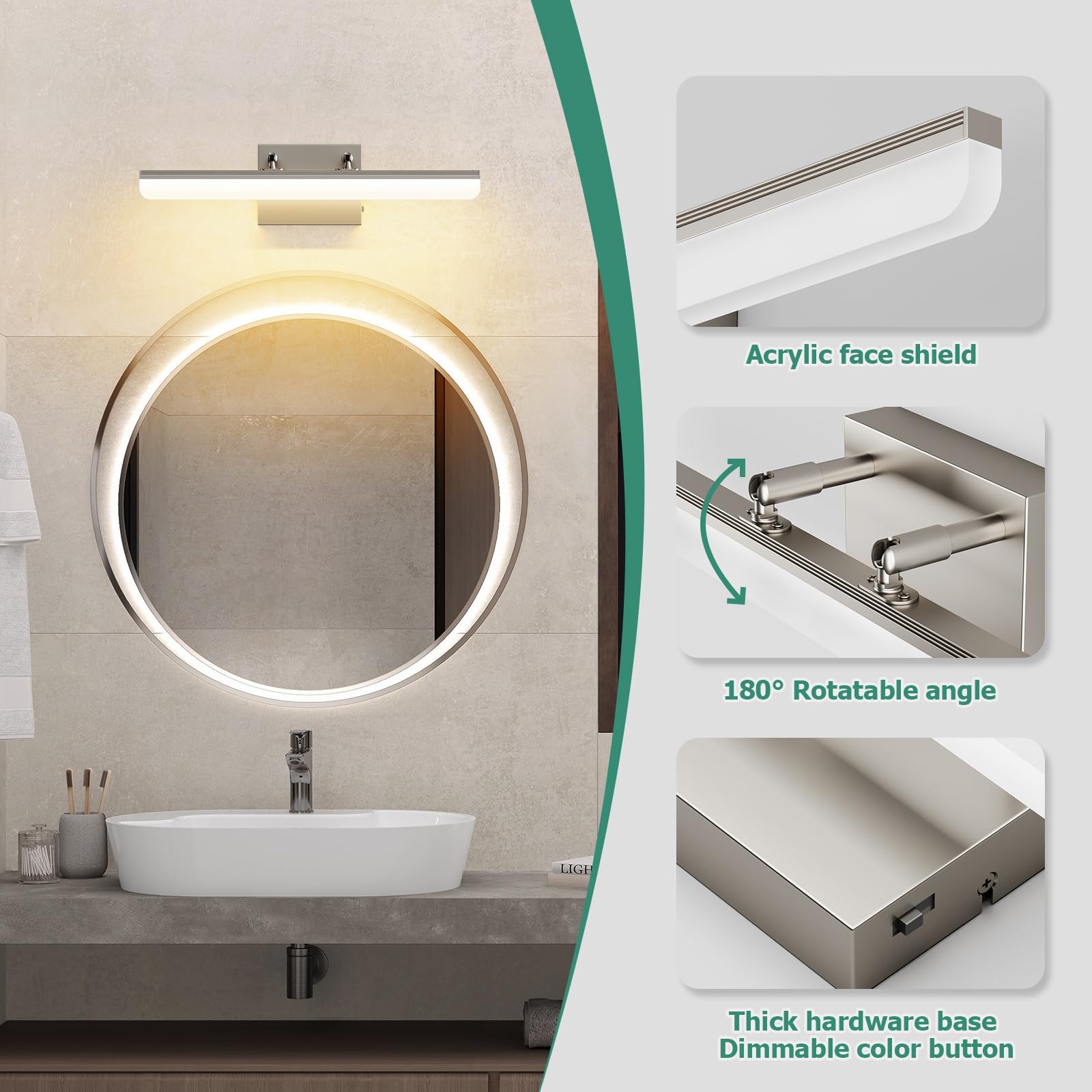 KELIDEN brushed nickel finish adds timeless elegance