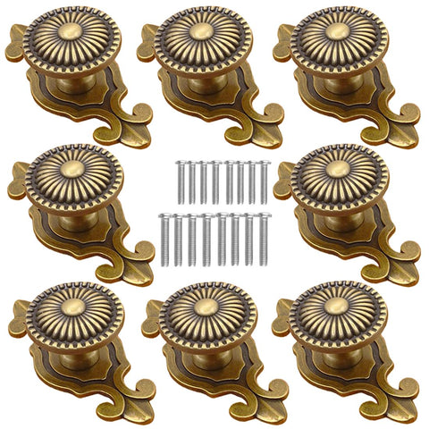 Kelier brass cabinet knobs with mushroom backplate add vintage charm to cabinetry.