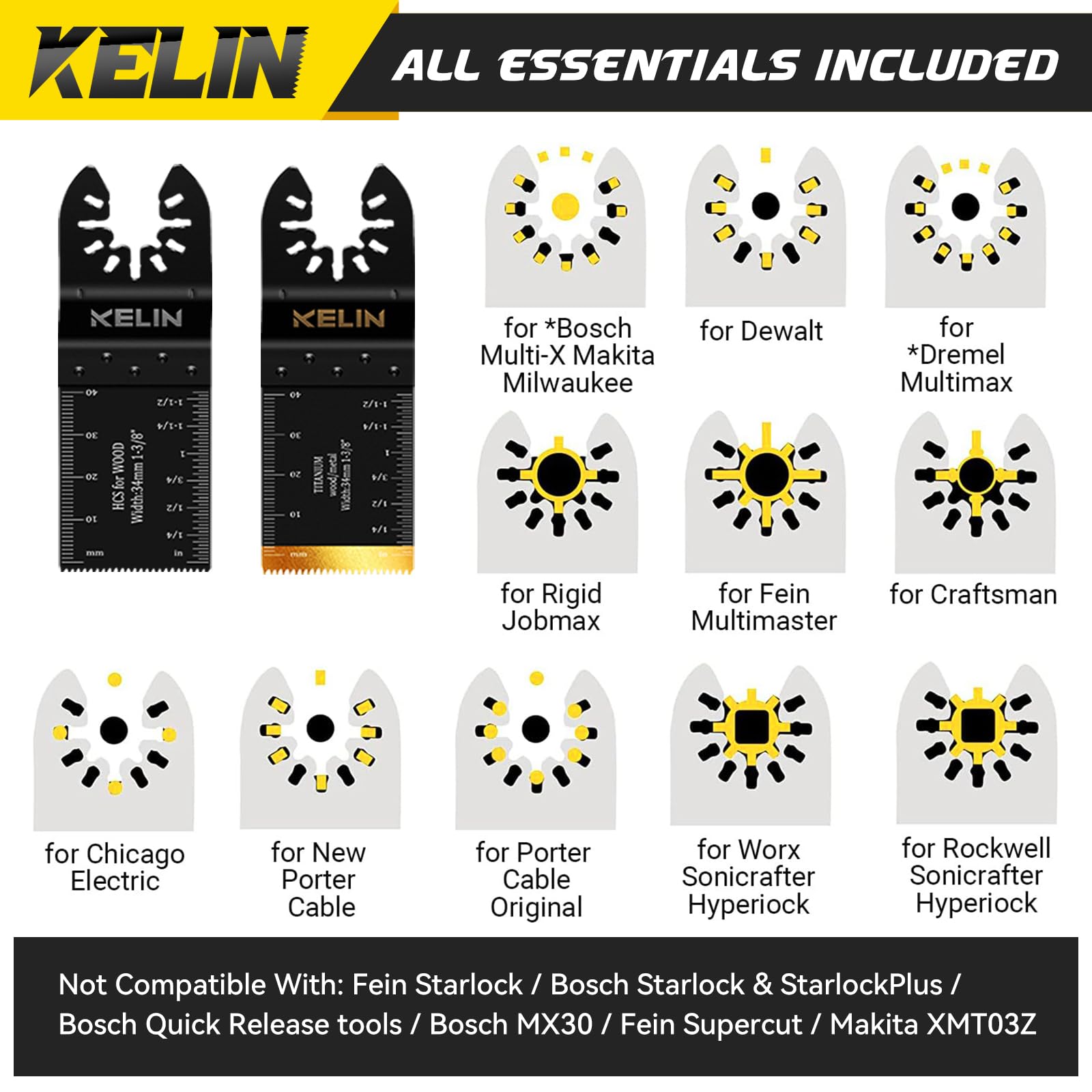 KELIN multitool titanium-coated metal blade for durable metal cutting