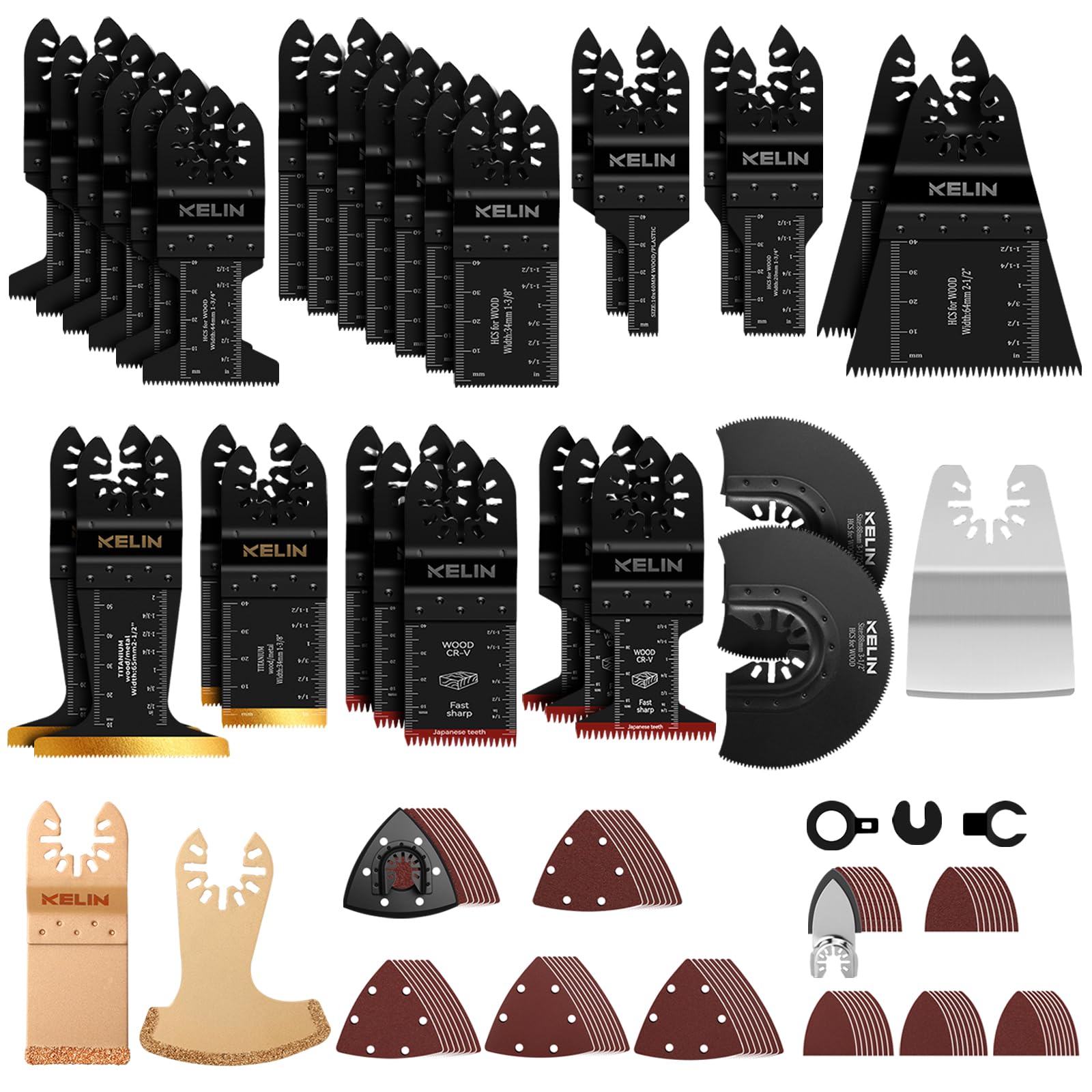 KELIN 118 PCS multitool wood blades for fast, smooth cuts