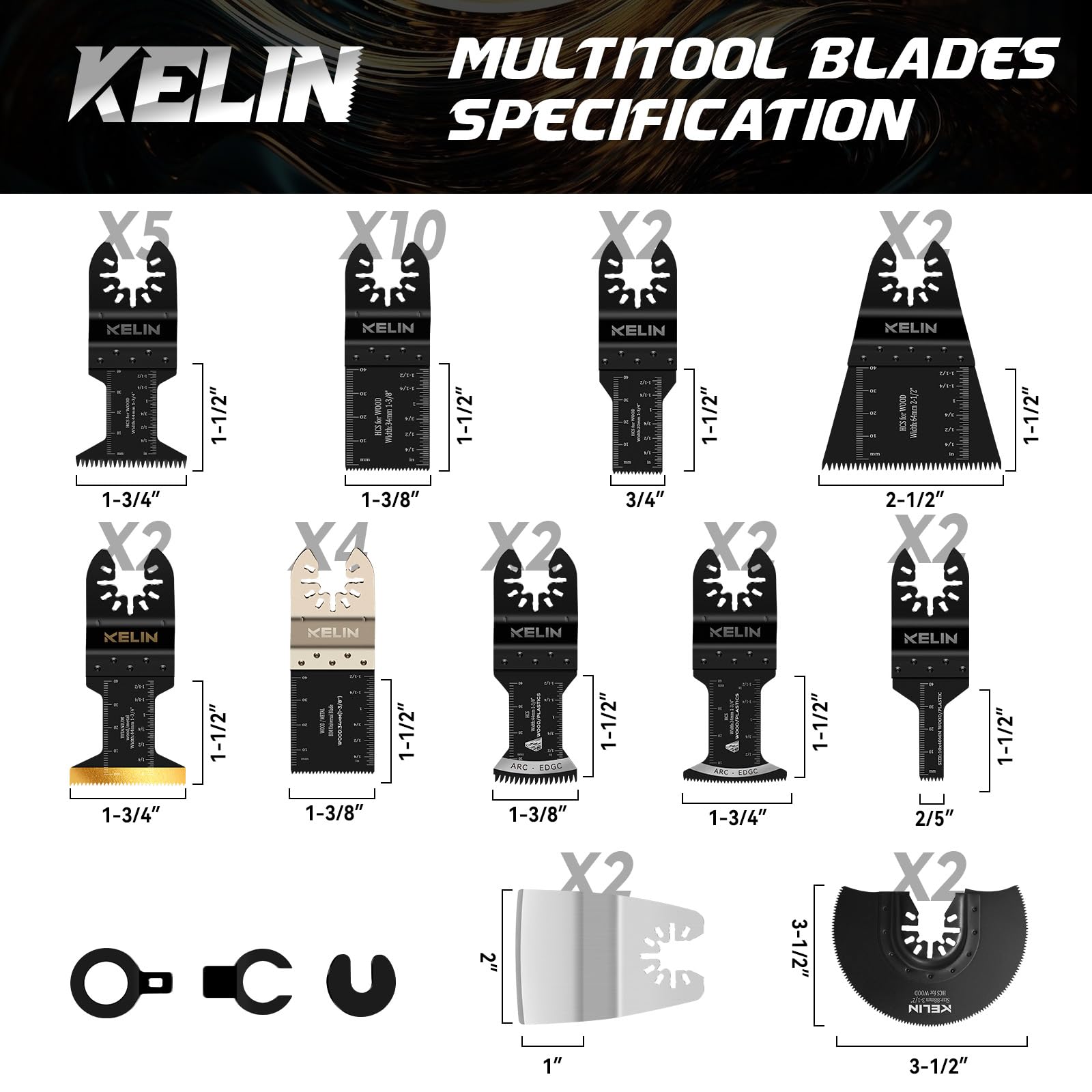 KELIN arc curved-tooth blades reduce vibration for smoother cuts