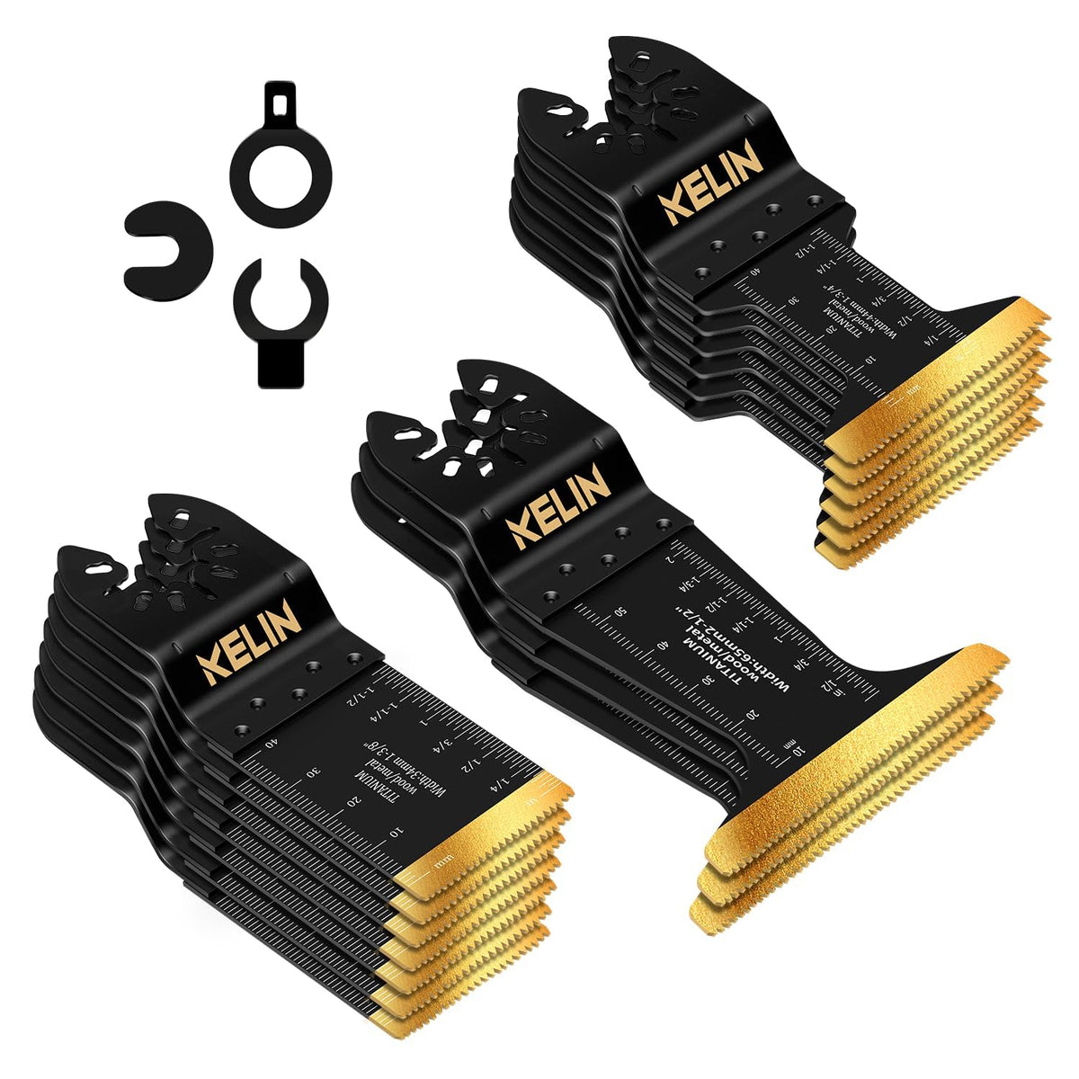 KELIN titanium oscillating blades kit for versatile metal and wood cutting options