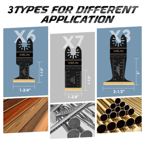 KELIN universal adapters illustrating broad compatibility with oscillating tools