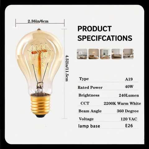 Kellarosses Edison 40W ideal for pendant fixtures in dining or entryways.