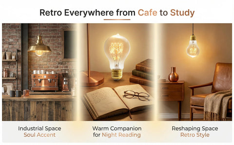 Kellarosses Edison bulb delivers instant light for reading and relaxation.