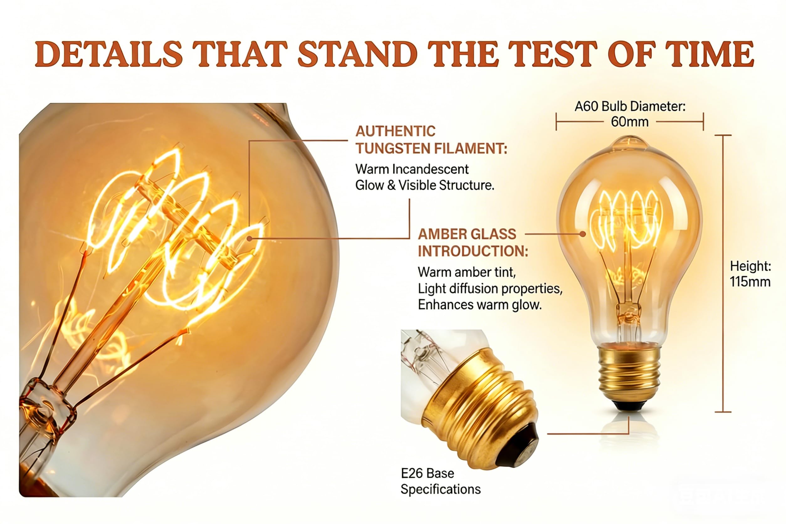 Kellarosses Edison bulb is dimmable for mood from bright to soft.