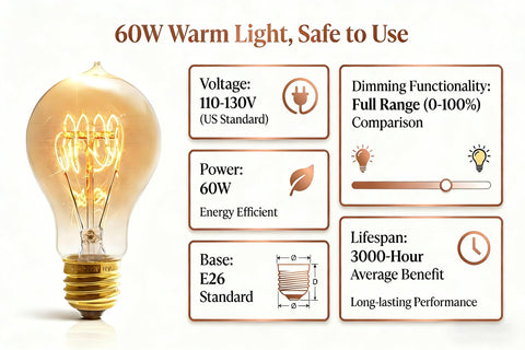 Kellarosses Edison bulb 280 lumens provides warm light for reading nooks.