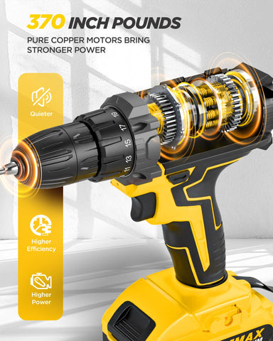 KELNOW drill showing 25+1 clutch for precise torque control across tasks.