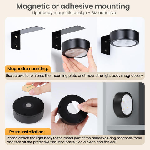 KELUOLY magnetic attachment secures the light to picture frames.