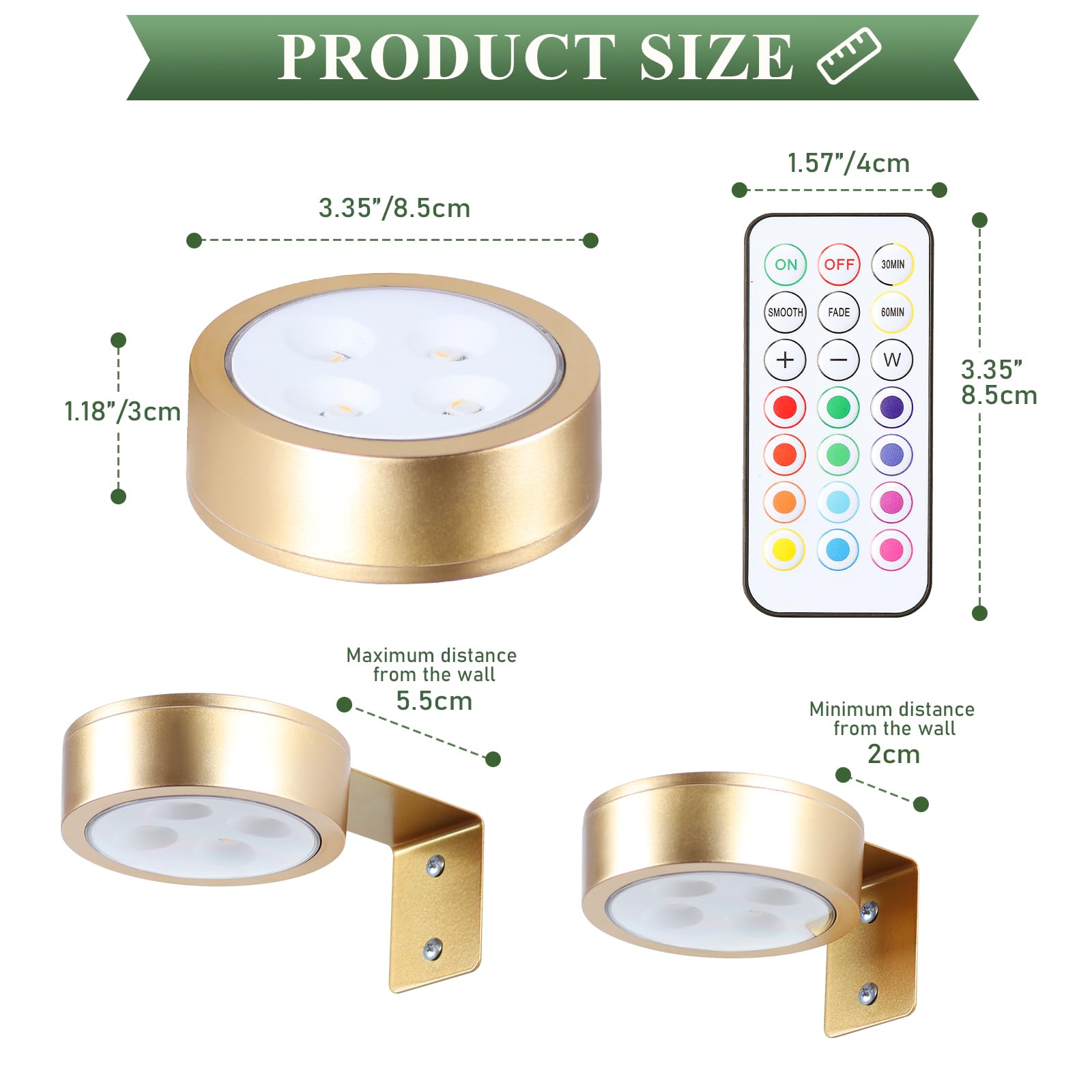 KELUOLY 13-color scheme cycle for dynamic gallery-style lighting of frames.