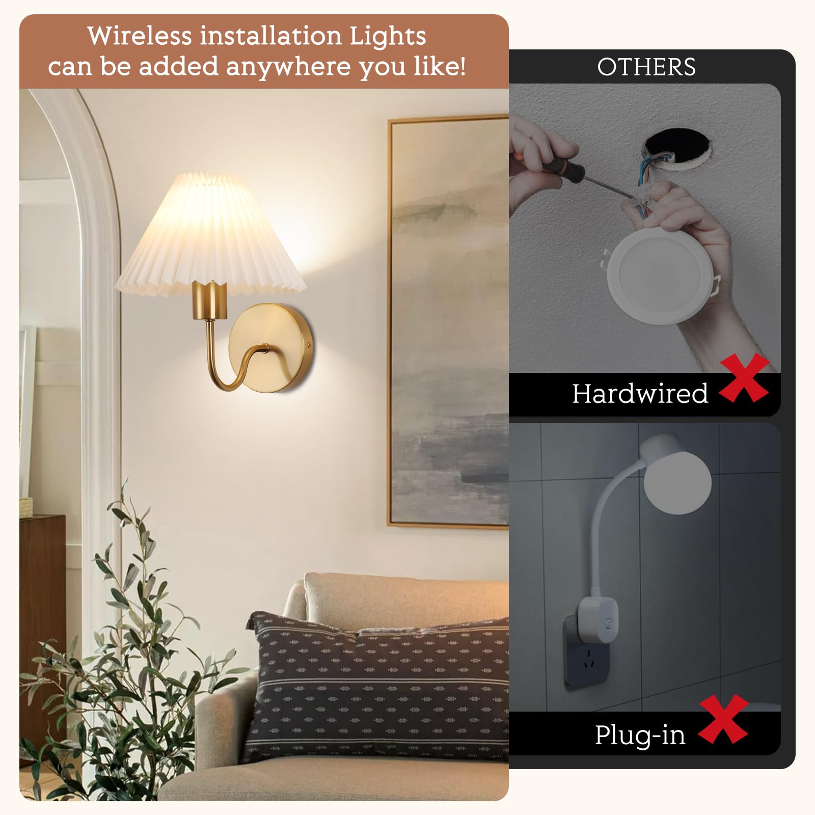 KELUOLY versatile installation with no wiring required in any room